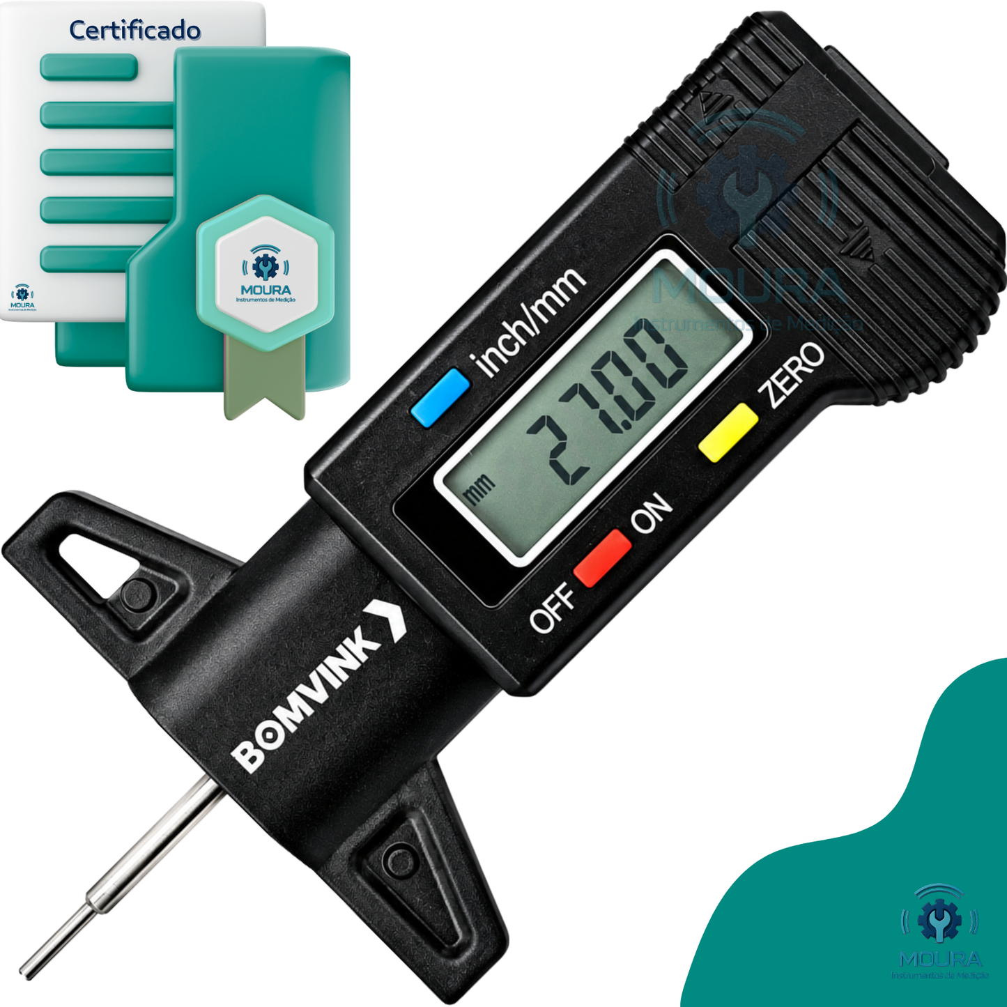Paquímetro Digital Tread Sulco Pneu Medidor Profundidade Lcd 0.01mm