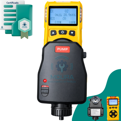 Detector Medidor De 4 Gases Com Bomba Espaço Confinado + Certificado De Calibração - Moura Instrumentos Laranja
