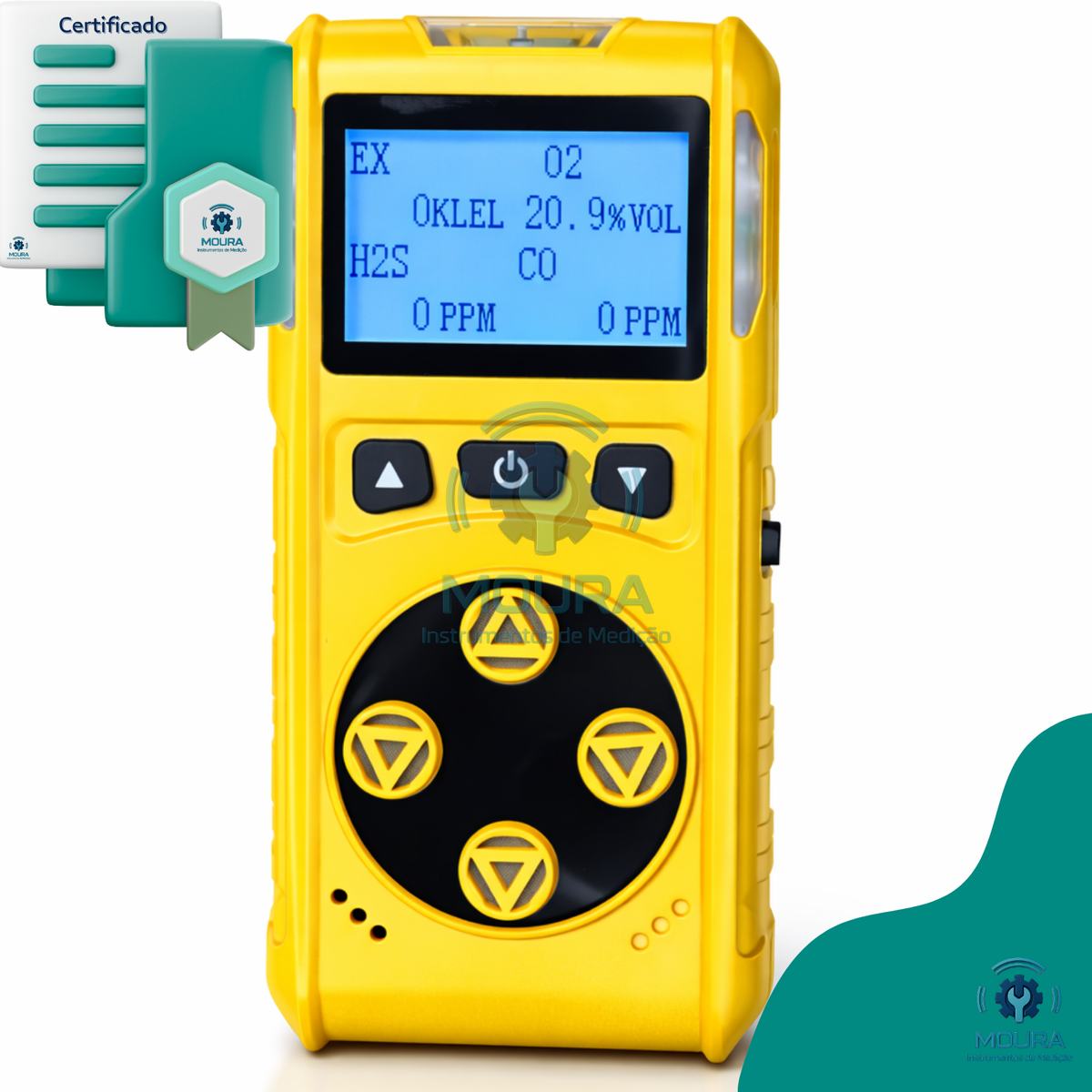 Detector Medidor De 4 Gases Com Bomba Espaço Confinado + Certificado De Calibração - Moura Instrumentos Laranja