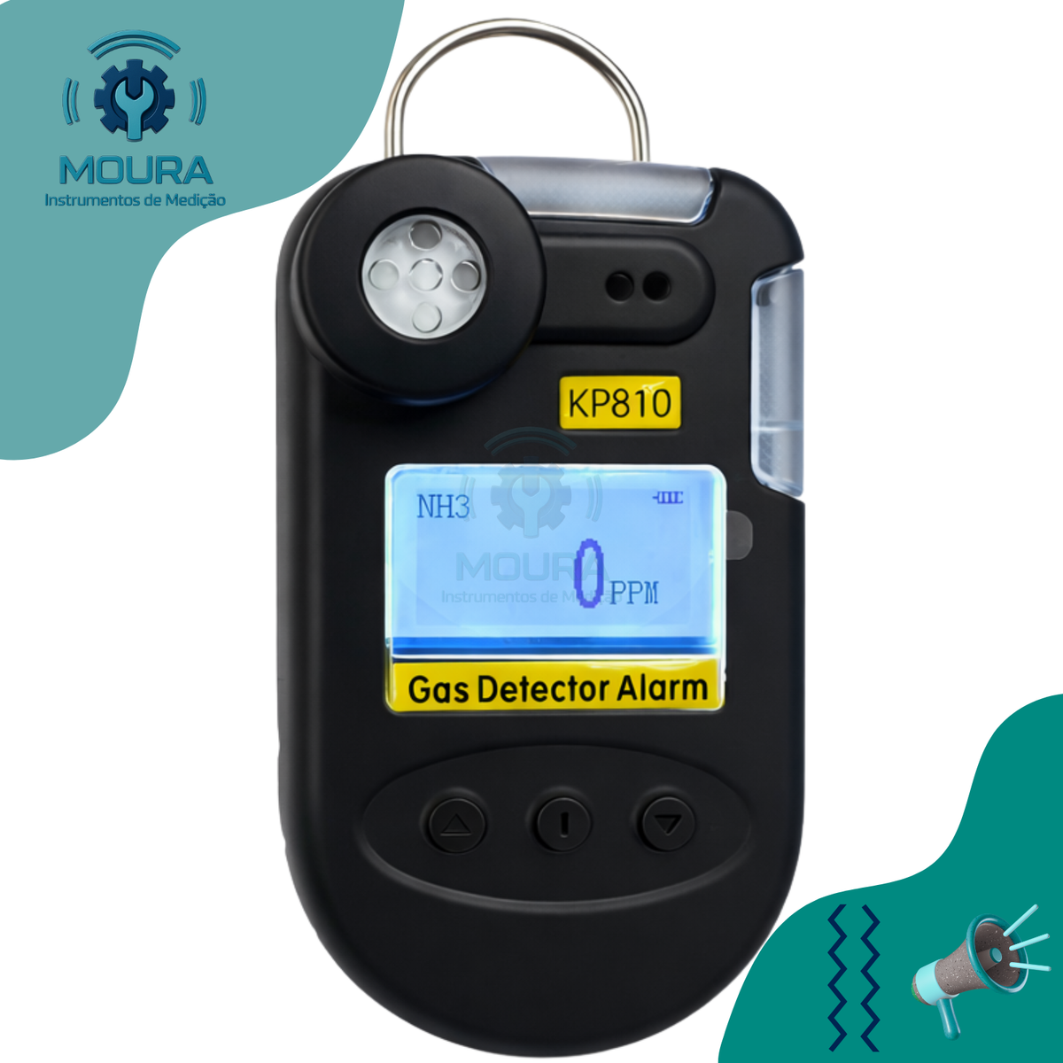 Detector Medidor De Gás Nh3 Amônia 0-100ppm - Moura Instrumentos - Kp810 Preto