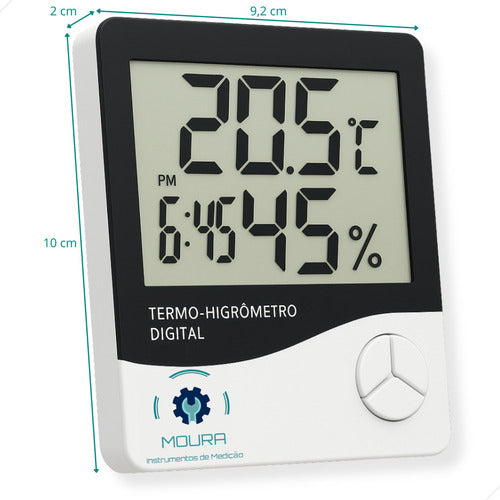 Termo-higrômetro Digital + Certificado Calibração Rastreável - Moura Instrumentos