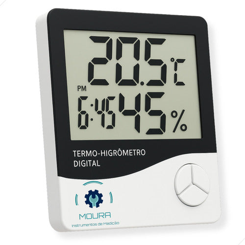 Termo-higrômetro Digital + Certificado Calibração Rastreável - Moura Instrumentos