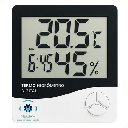 Termo-higrômetro Digital + Certificado Calibração Rastreável - Moura Instrumentos
