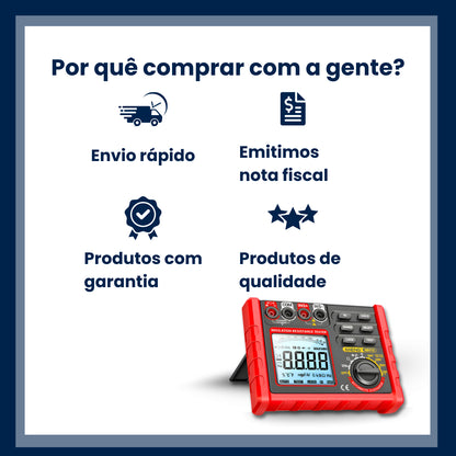 Megôhmetro Medidor Resistência Isolamento Digital Voltímetro