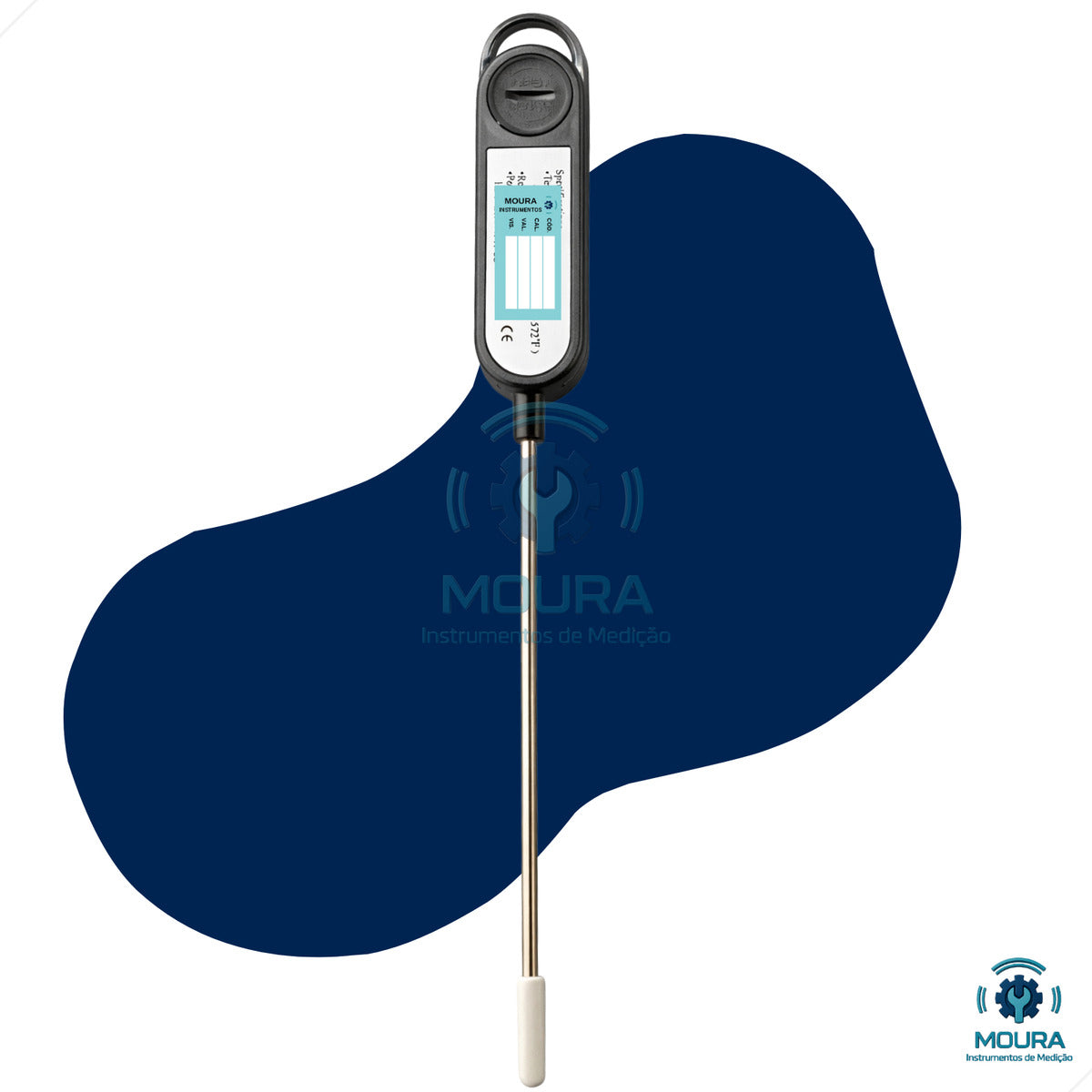 Termômetro Culinário Digital Espeto + Certificado De Calibração - Moura Instrumentos - Tp300p Preto