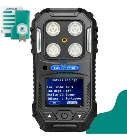 Detector De Gases 4 Em 1 Es30p + Certificado De Calibração - Moura Instrumentos - Preto 3v