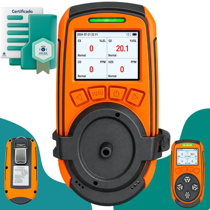 Detector De 4 Gases + Certificado Calibração Rastreável Rbc - BTYQ-Z4 - Moura Instrumentos - Preto Laranja