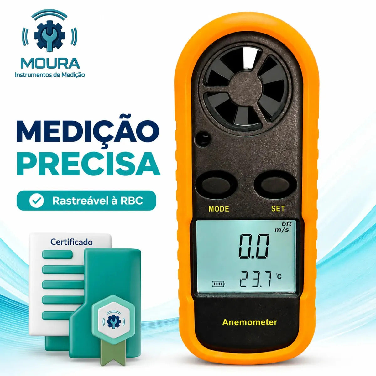 Termo Anemômetro Digital com Certificado de Calibração - Moura Instrumentos
