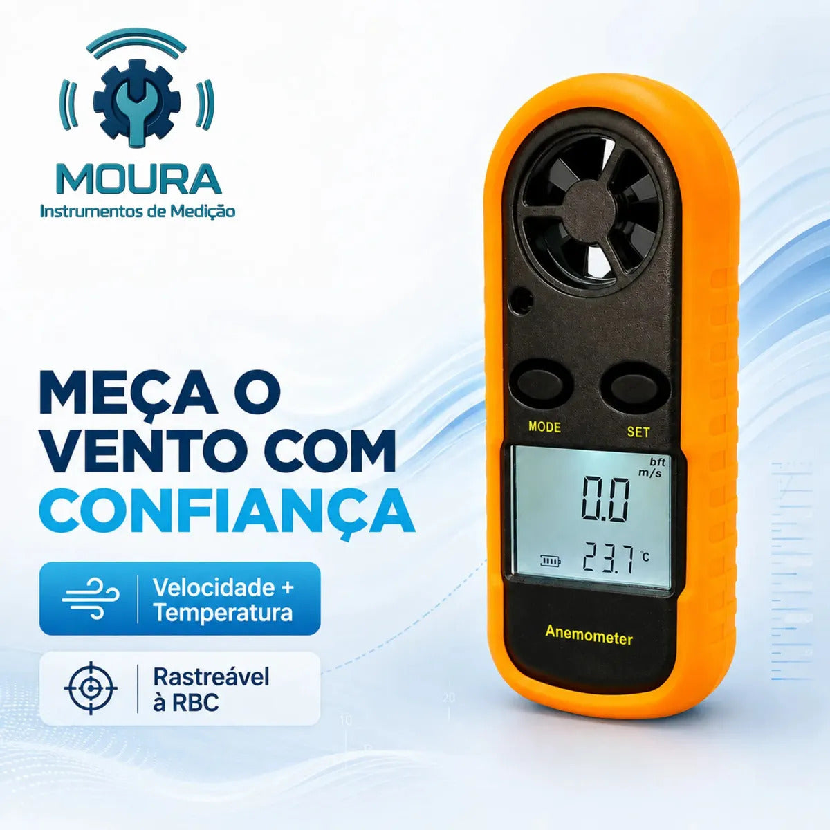 Termo Anemômetro Digital com Certificado de Calibração - Moura Instrumentos