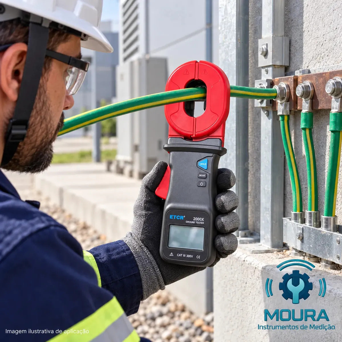 Alicate Terrômetro Digital 2000X Com Certificado de Calibração - Moura Instrumentos - Mede Sem Usar Estacas