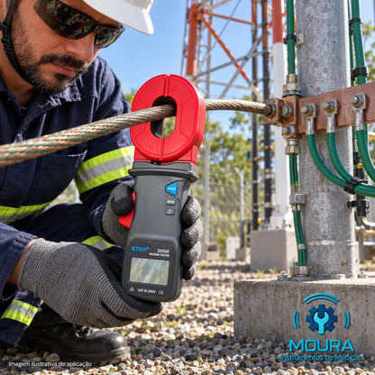 Alicate Terrômetro Digital 2000X Com Certificado de Calibração - Moura Instrumentos - Mede Sem Usar Estacas