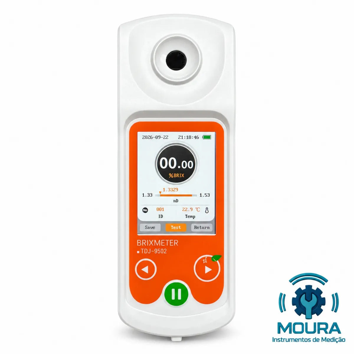 Refratômetro Digital 0-95% Brix TDJ-9502 com Certificado de Calibração