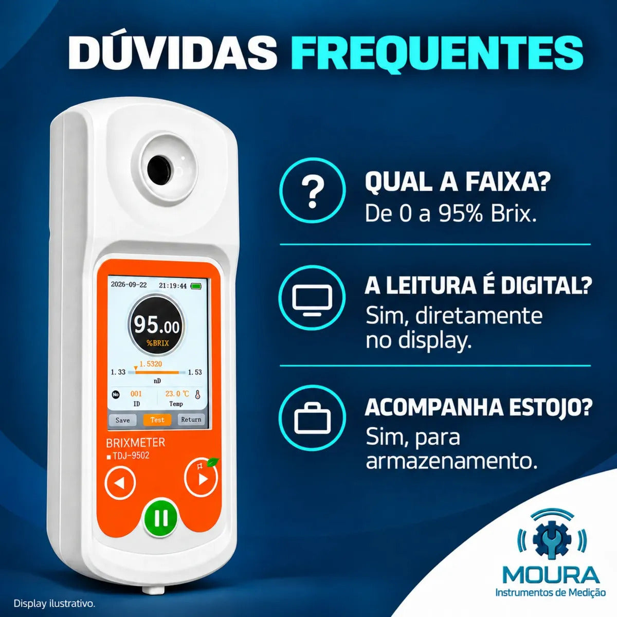 Refratômetro Digital 0-95% Brix