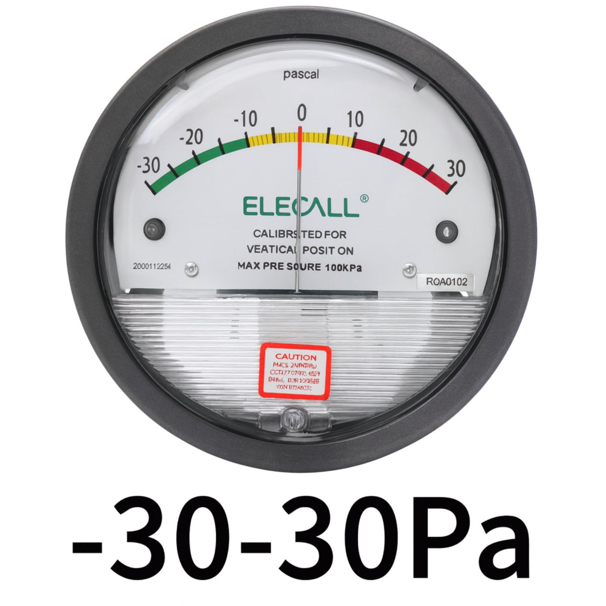 Manômetro Medidor Pressao Diferencial Analógico -30 A 30 Pa