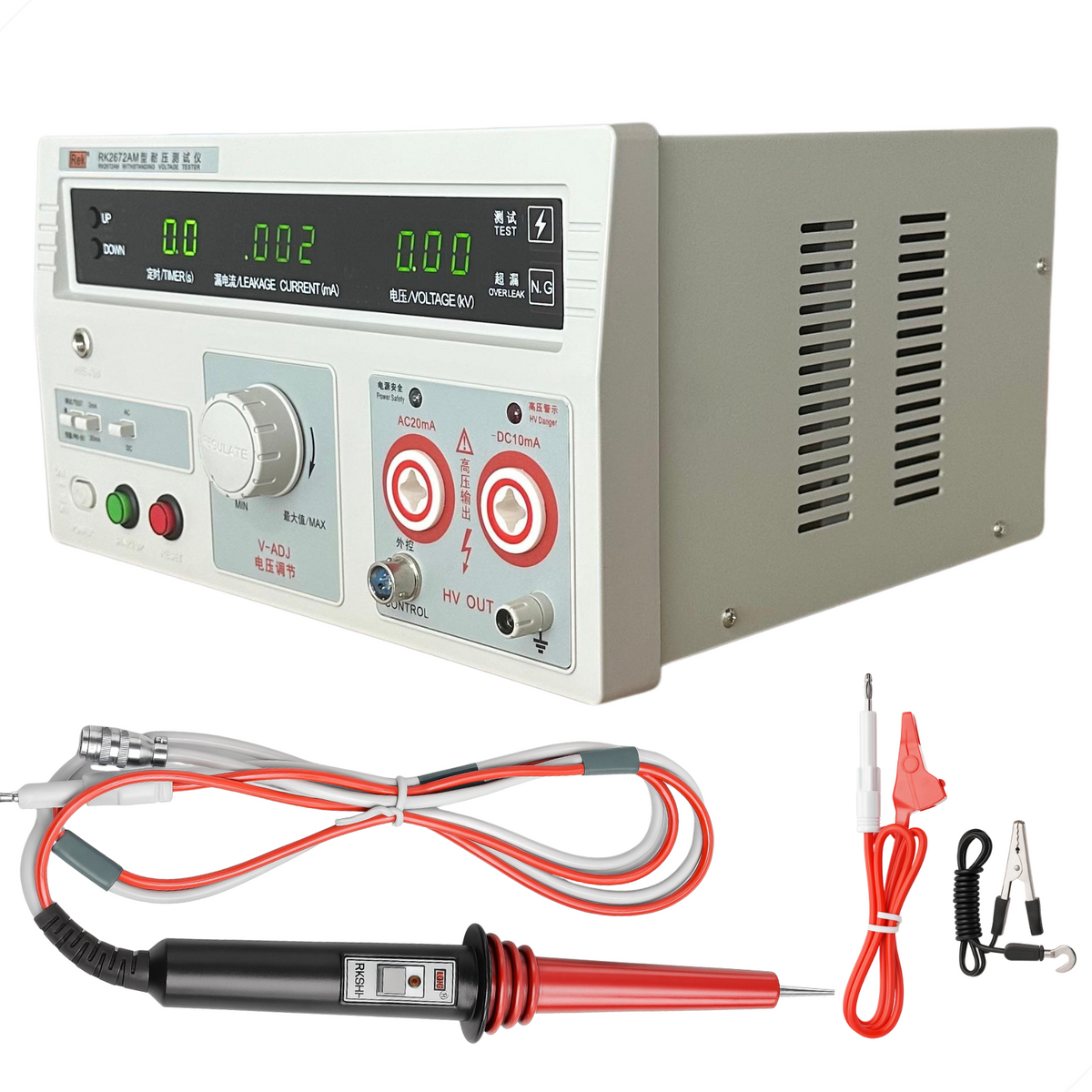 Hipot Digital 5KV AC / DC 20mA Rigidez Dielétrica RK2672AM