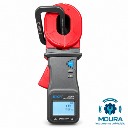Alicate Terrômetro Digital 2000X Com Certificado de Calibração - Moura Instrumentos - Mede Sem Usar Estacas